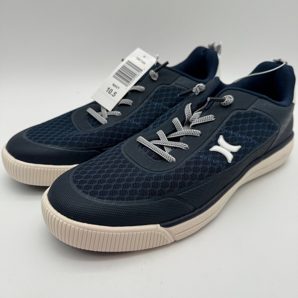 Hurley Exeter Mens Navy Blue Mesh Low Top Sneakers 10.5 NEW